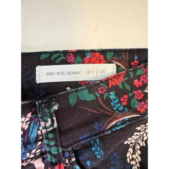 Pilcro by Anthropologie Floral Skinny 26 Mid Rise Maximalist Cottagecore Boho - Picture 8 of 11